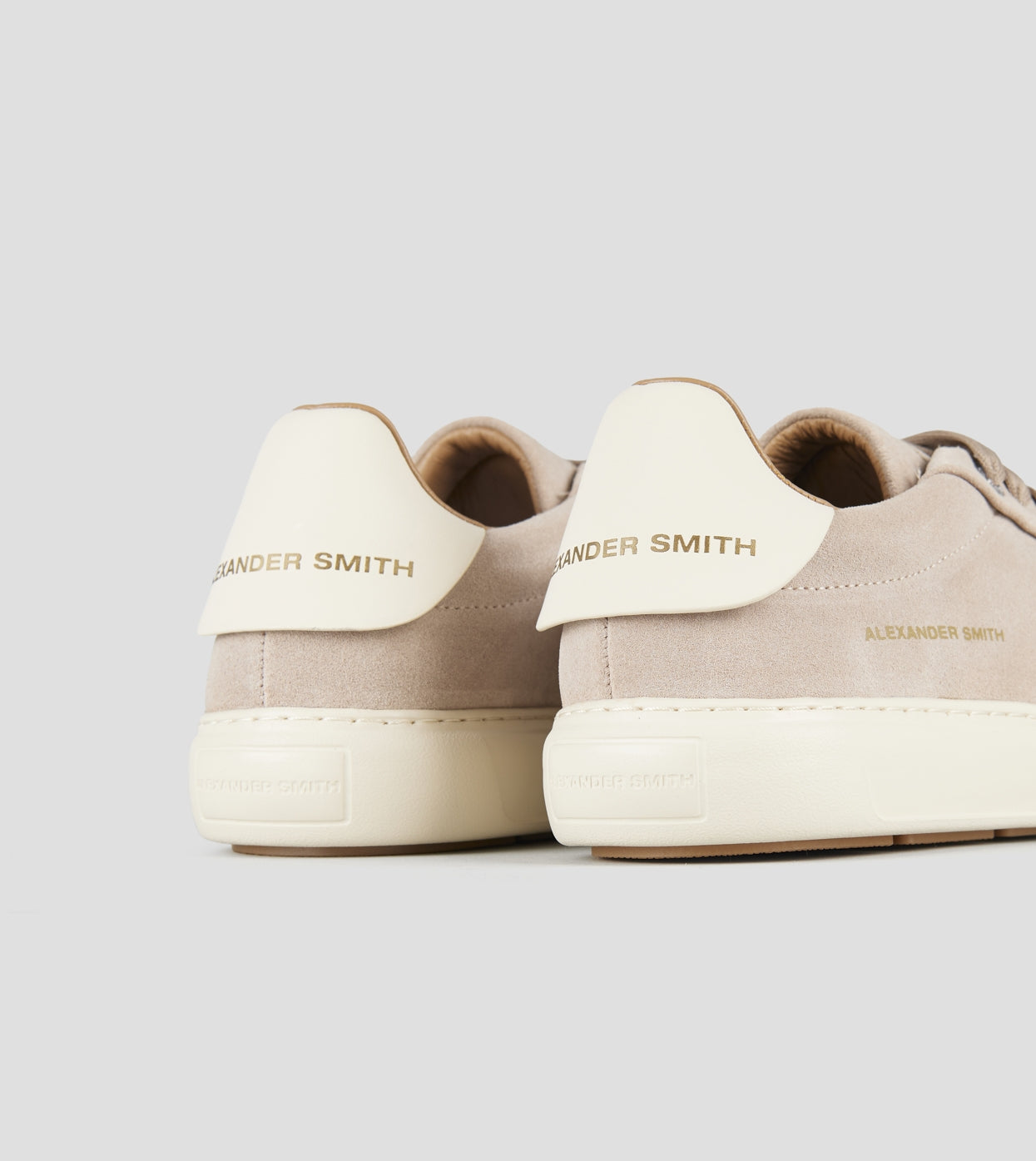 Soho Uomo in suede beige e tallone in pelle bianca Alexander Smith