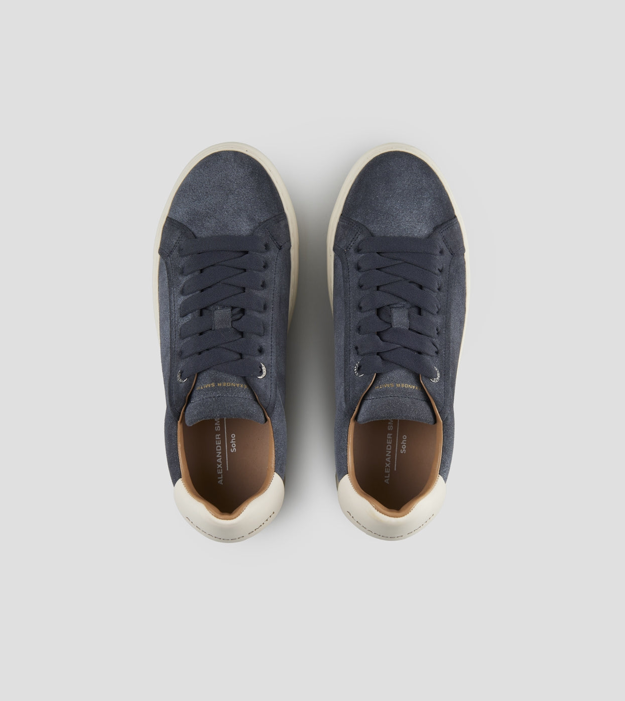 Soho Uomo in suede nero e tallone in pelle bianca Alexander Smith