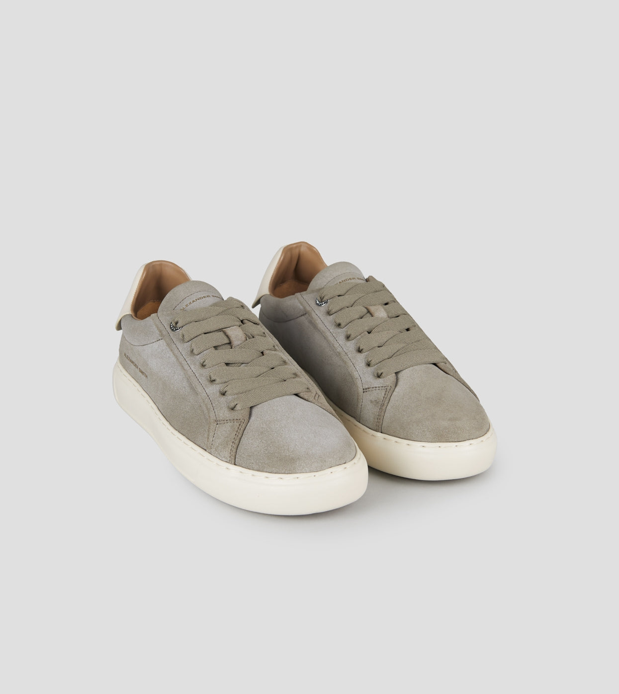 Soho Uomo in suede verde militare e tallone in pelle bianca  Alexander Smith