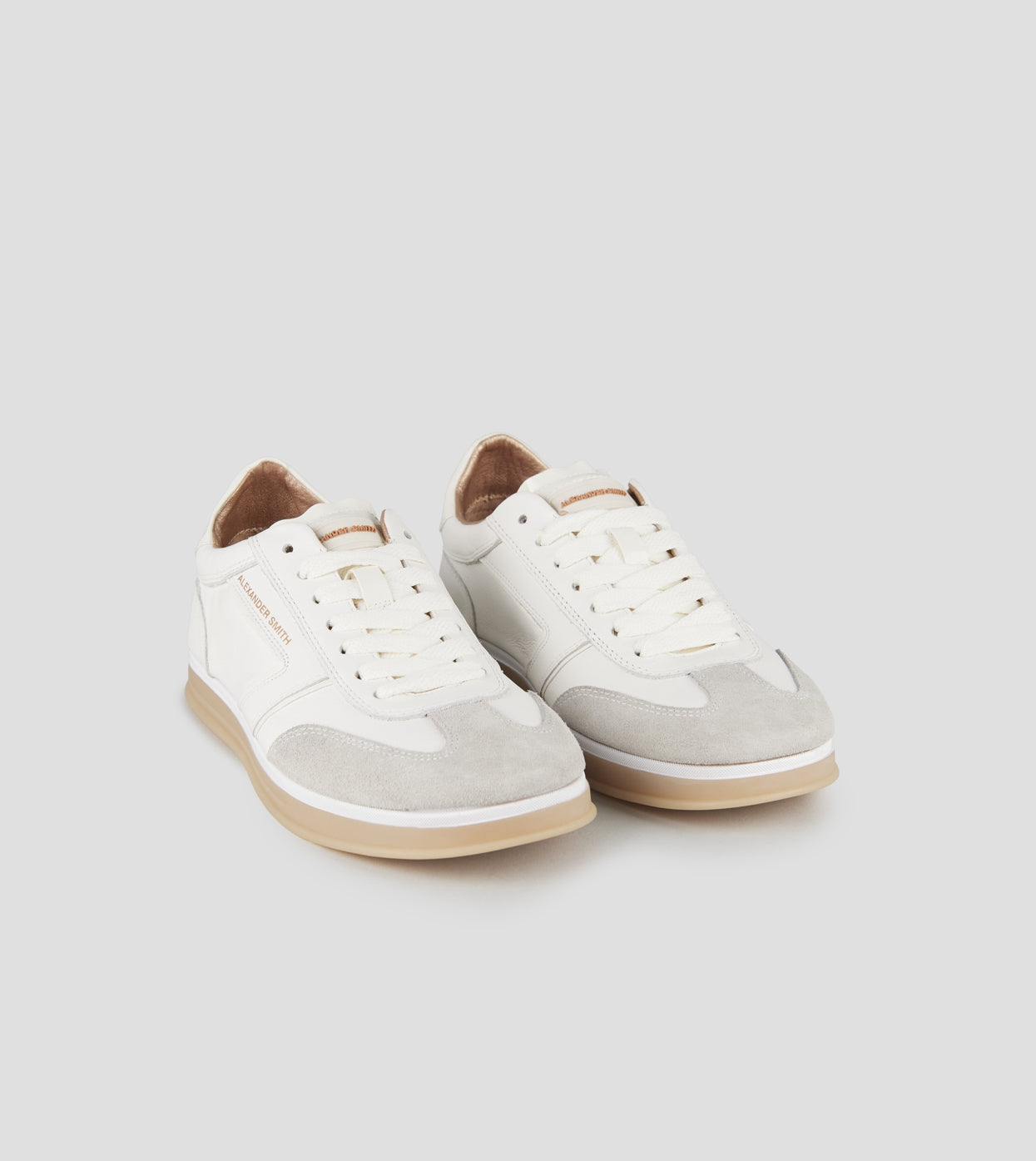 Thames Donna in pelle bianca e camoscio grigio Alexander Smith