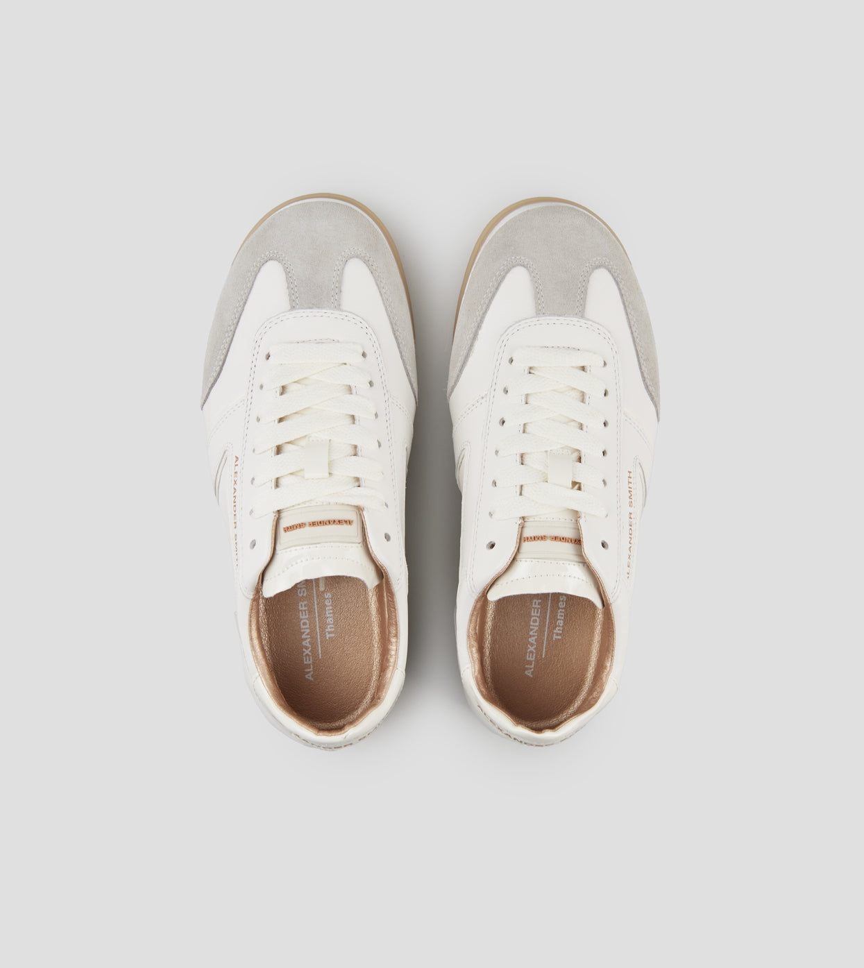 Thames Donna in pelle bianca e camoscio grigio Alexander Smith