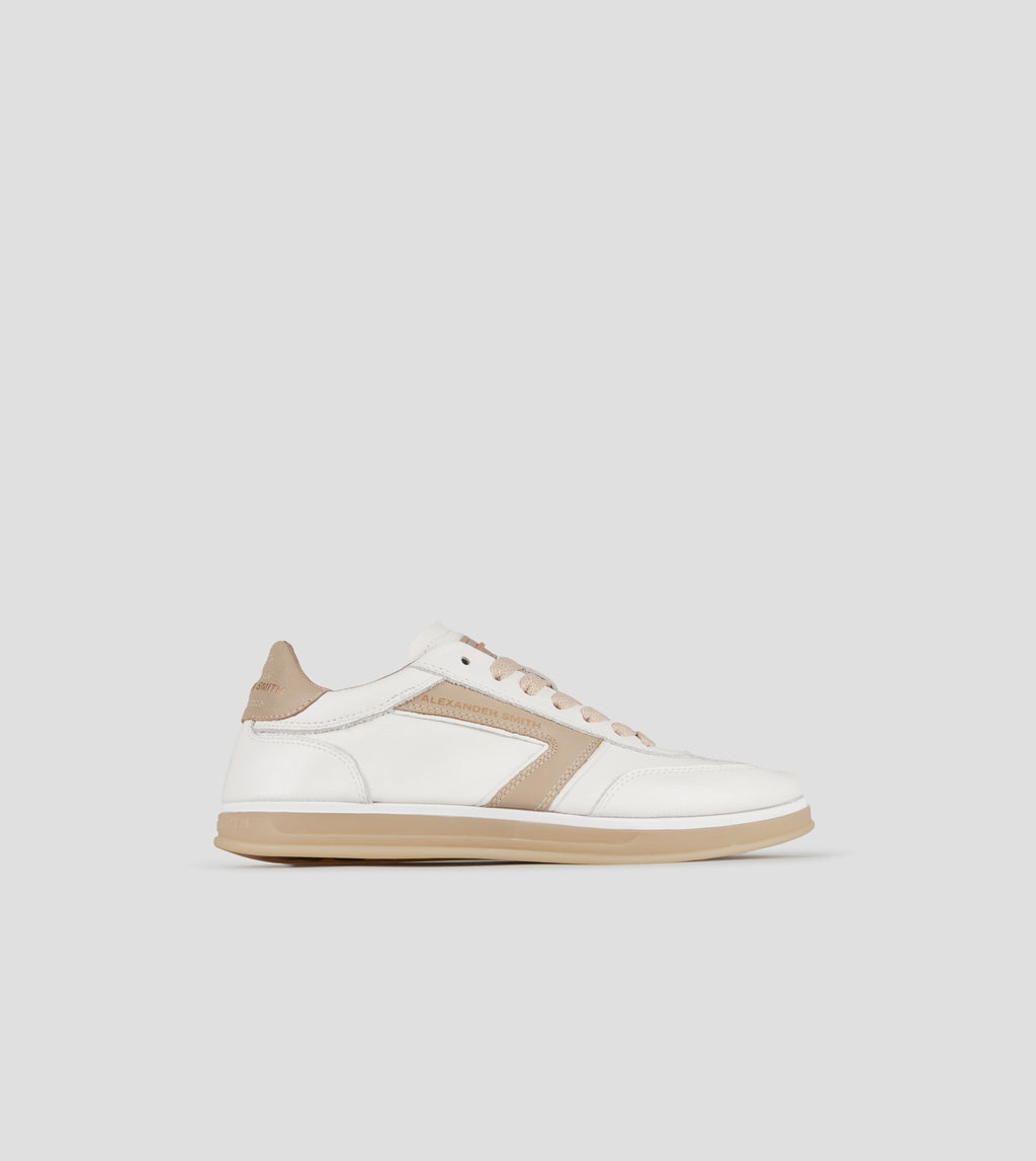 Thames Donna in pelle bianca e logo rosa Alexander Smith
