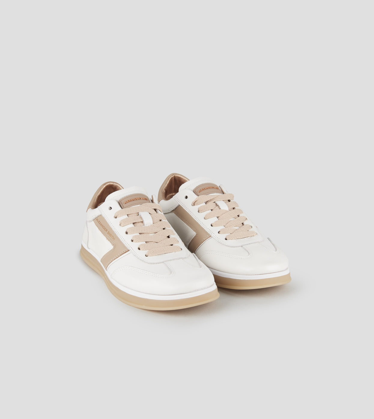 Thames Donna in pelle bianca e logo rosa Alexander Smith