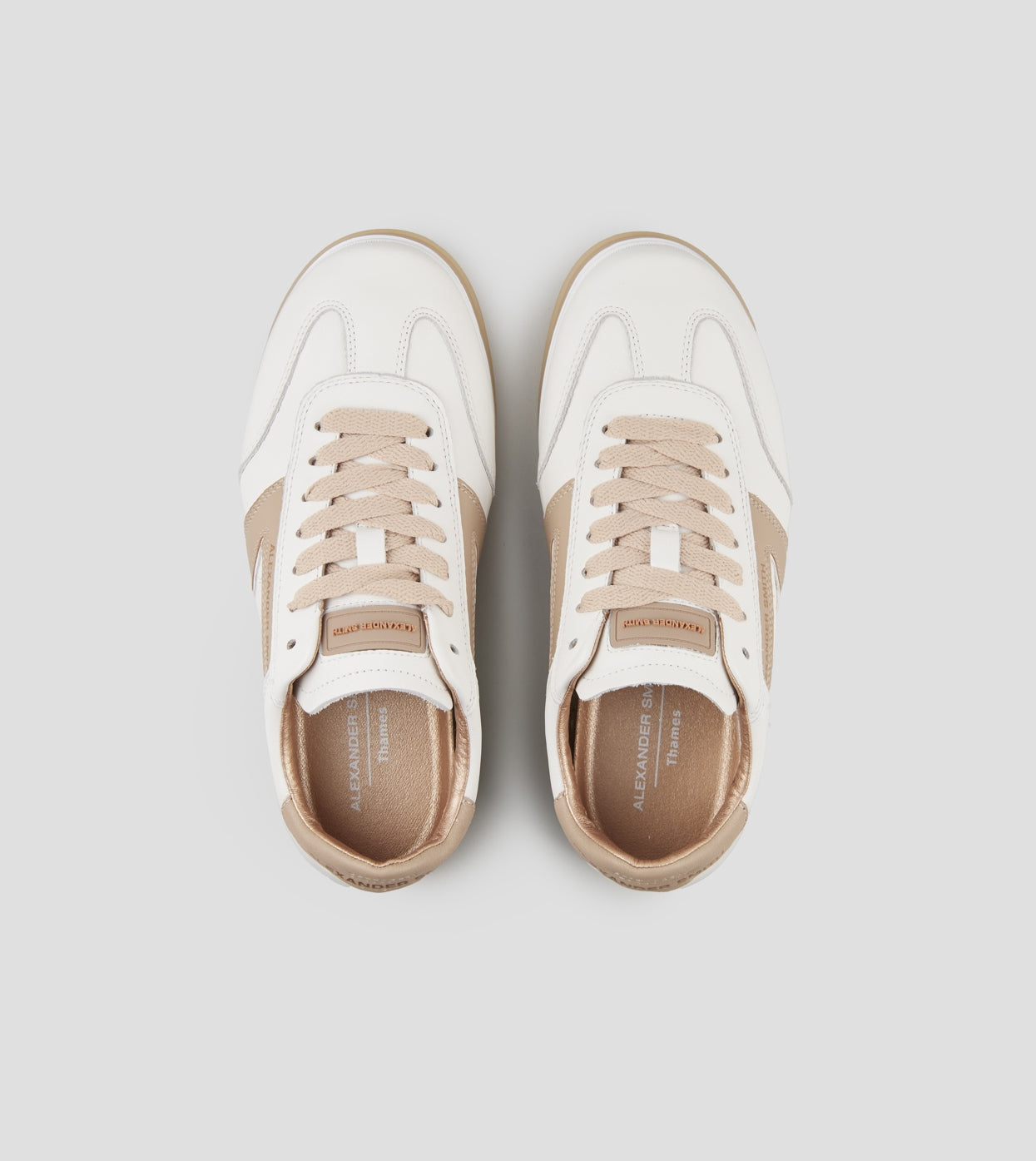 Thames Donna in pelle bianca e logo rosa Alexander Smith