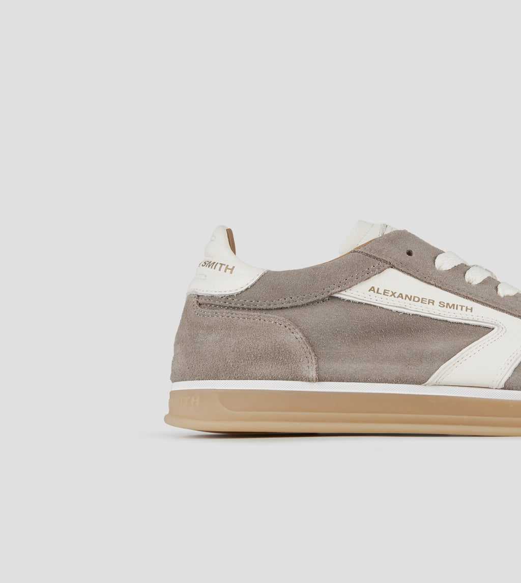 Thames Uomo in camoscio avorio scuro e logo bianco Alexander Smith