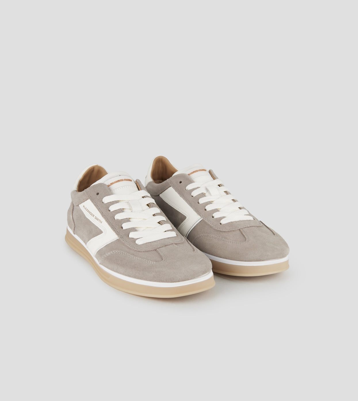 Thames Uomo in camoscio avorio scuro e logo bianco Alexander Smith