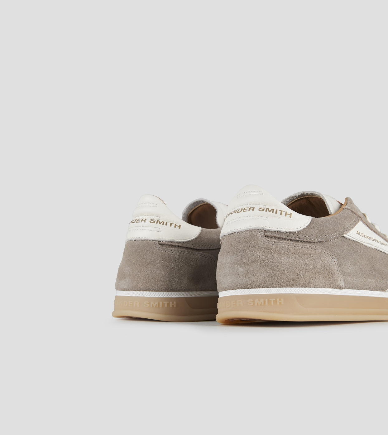 Thames Uomo in camoscio avorio scuro e logo bianco Alexander Smith