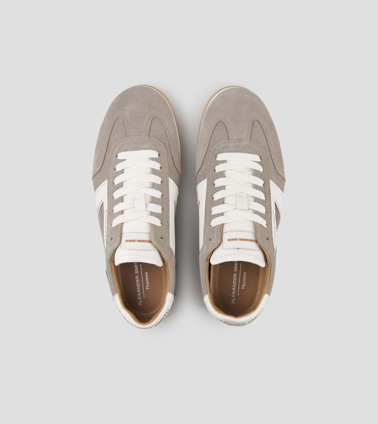 Thames Uomo in camoscio avorio scuro e logo bianco Alexander Smith