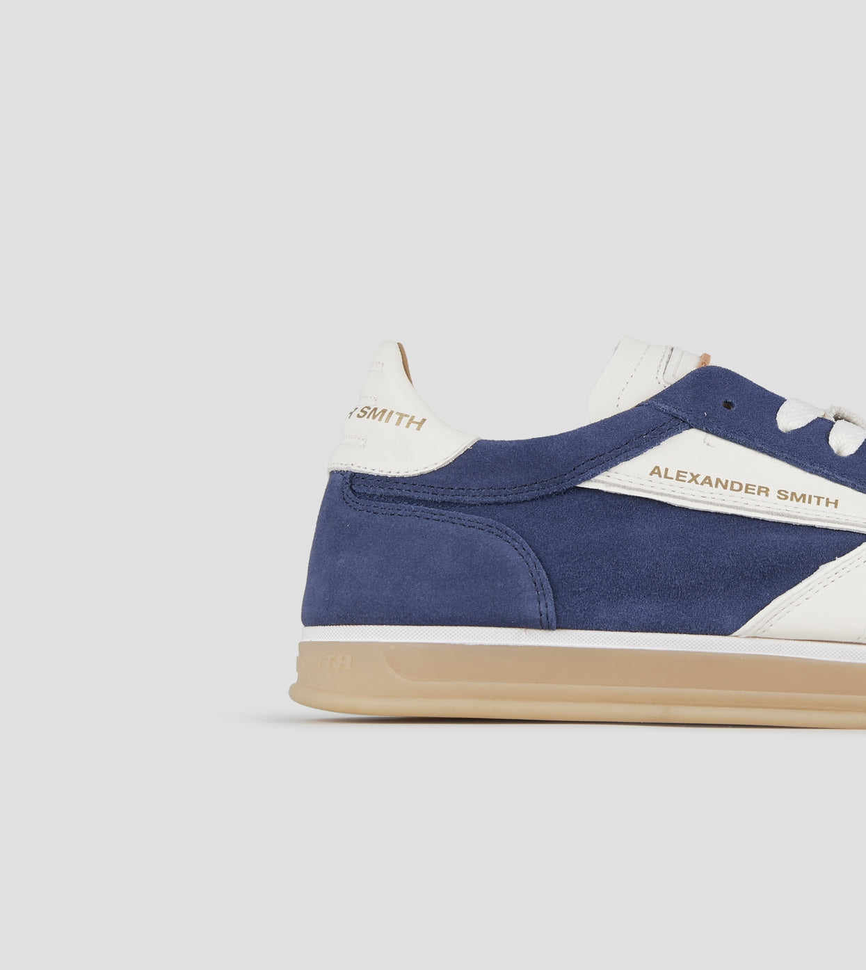 Thames Uomo in camoscio blu con logo bianco Alexander Smith