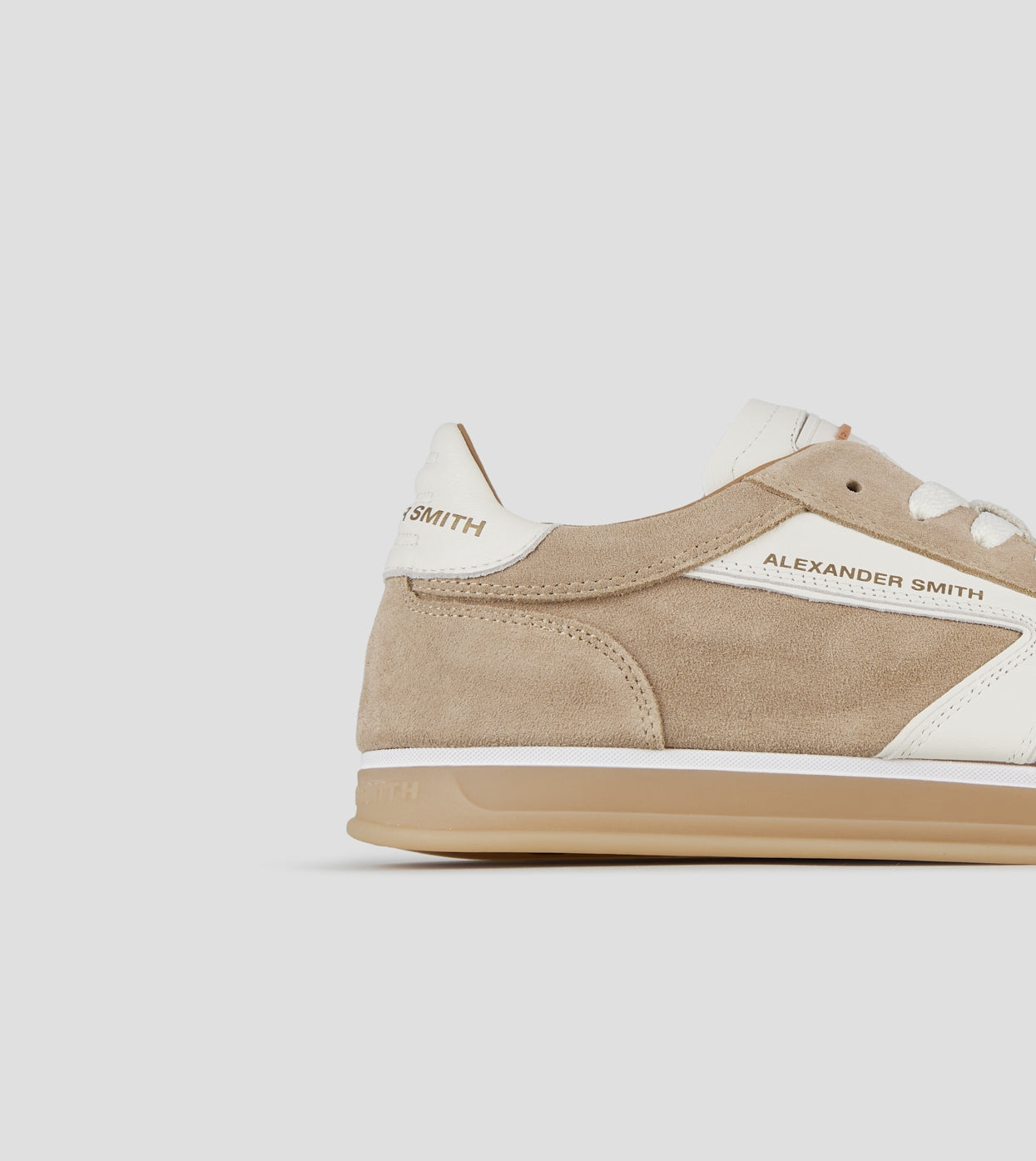 Thames Uomo in camoscio sabbia e logo bianco Alexander Smith