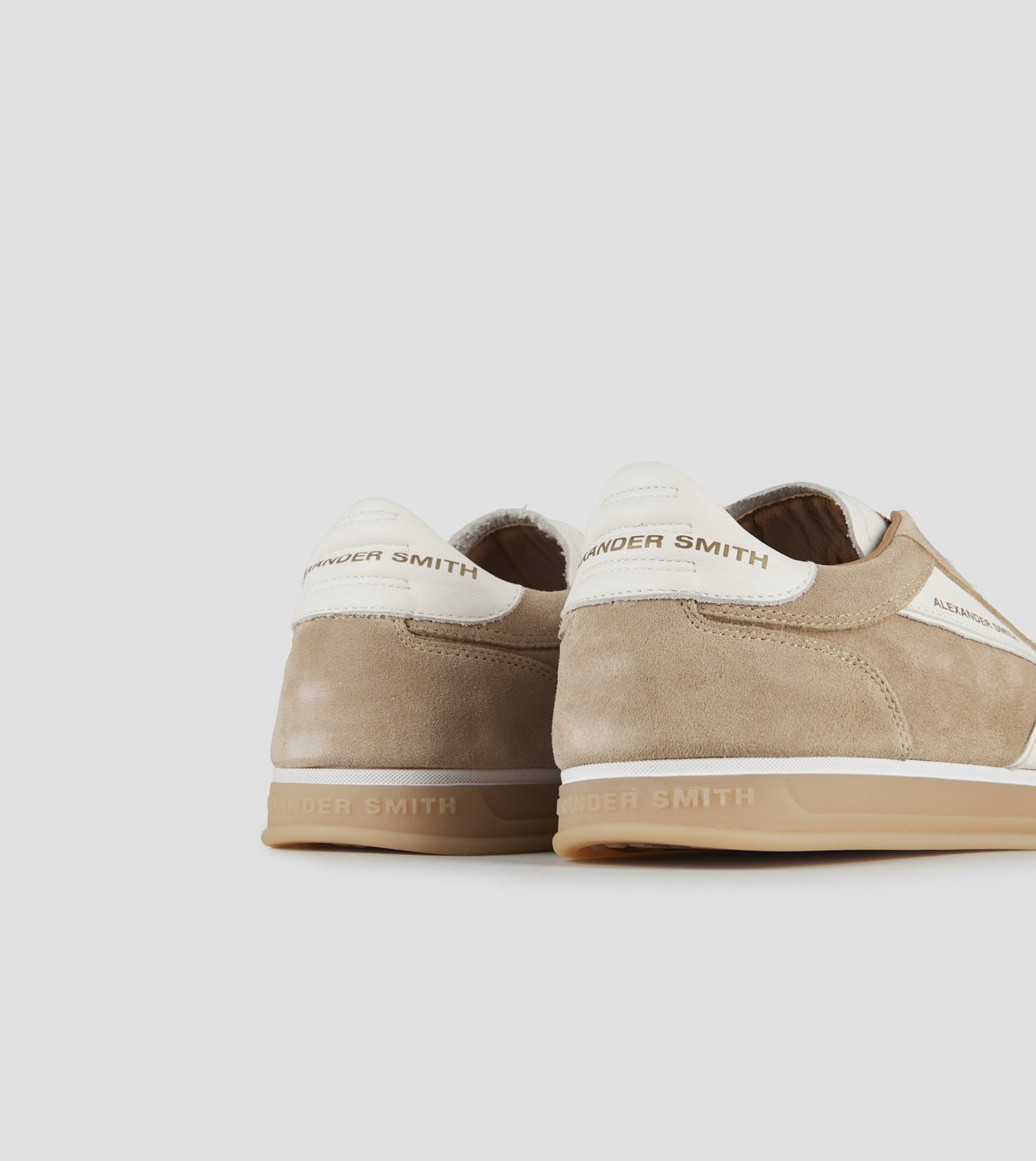 Thames Uomo in camoscio sabbia e logo bianco Alexander Smith