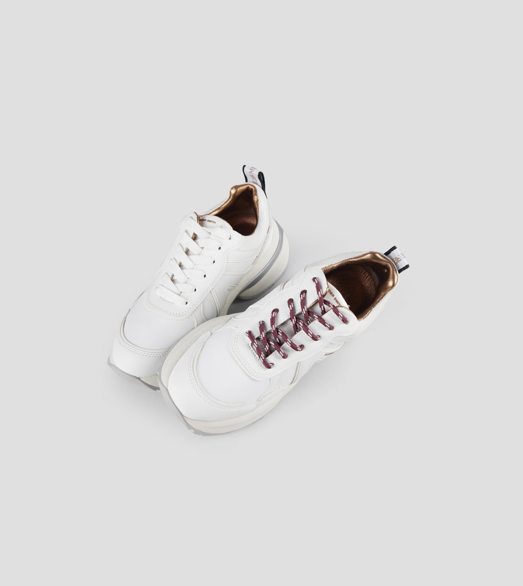Victoria Donna in pelle bianca con dettagli in mesh e suede  Alexander Smith