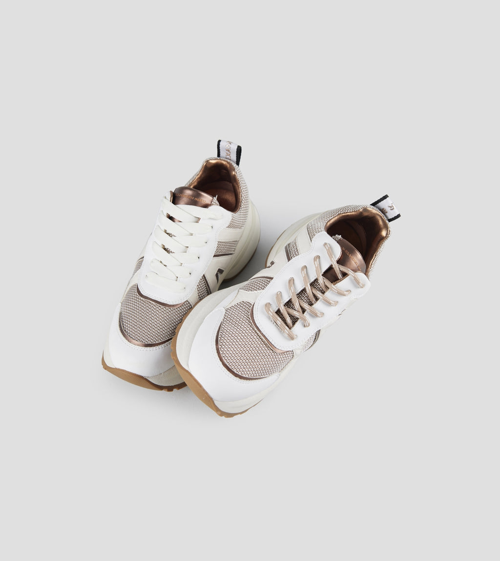 Victoria Donna in pelle e tessuto tecnico bronzo con dettagli laminati Alexander Smith