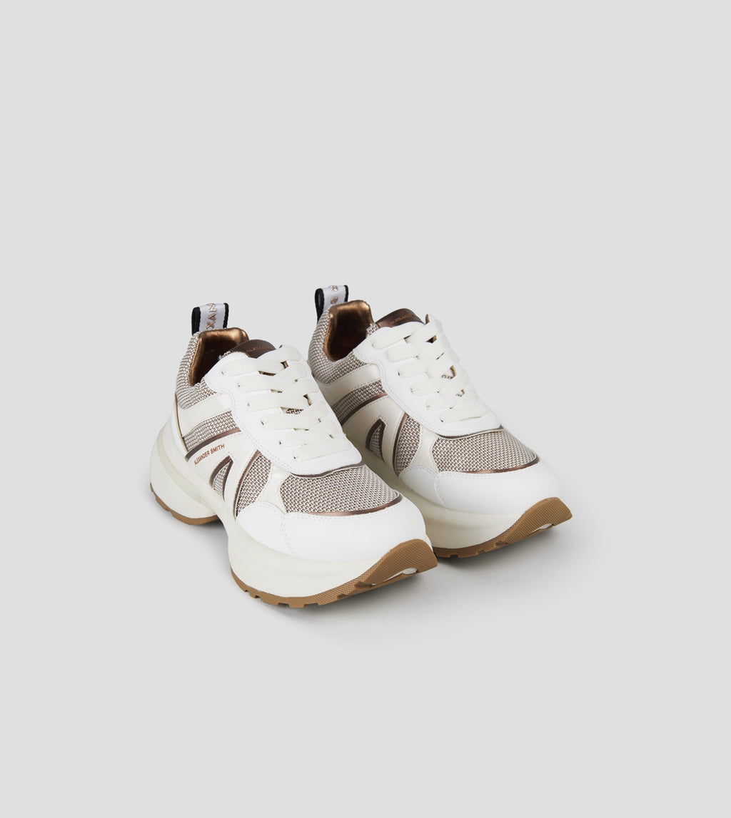 Victoria Donna in pelle e tessuto tecnico bronzo con dettagli laminati Alexander Smith