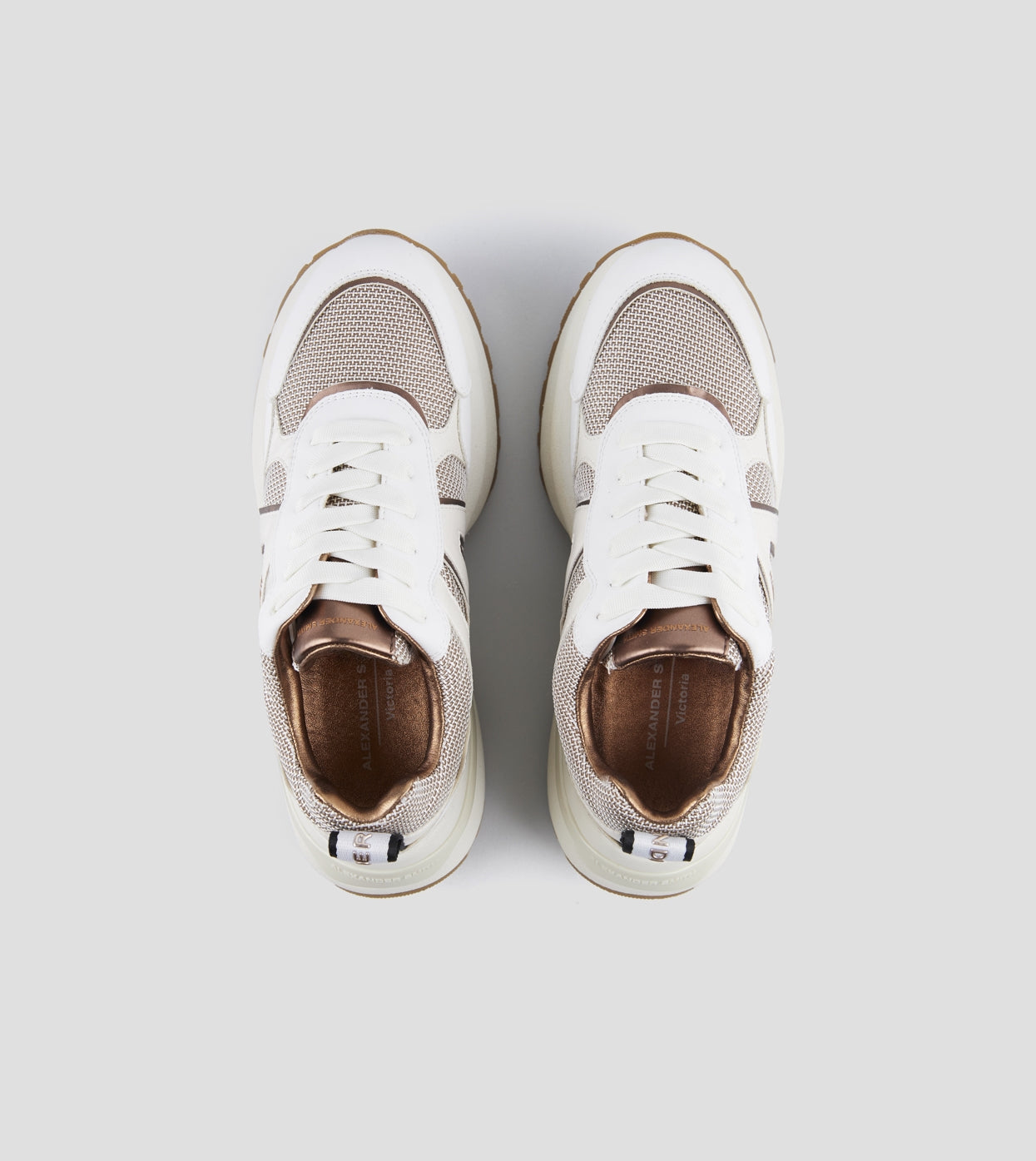 Victoria Donna in pelle e tessuto tecnico bronzo con dettagli laminati Alexander Smith