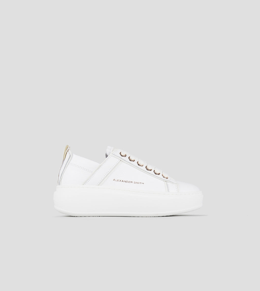 Wembley Alta Donna in pelle bottalata bianca Alexander Smith