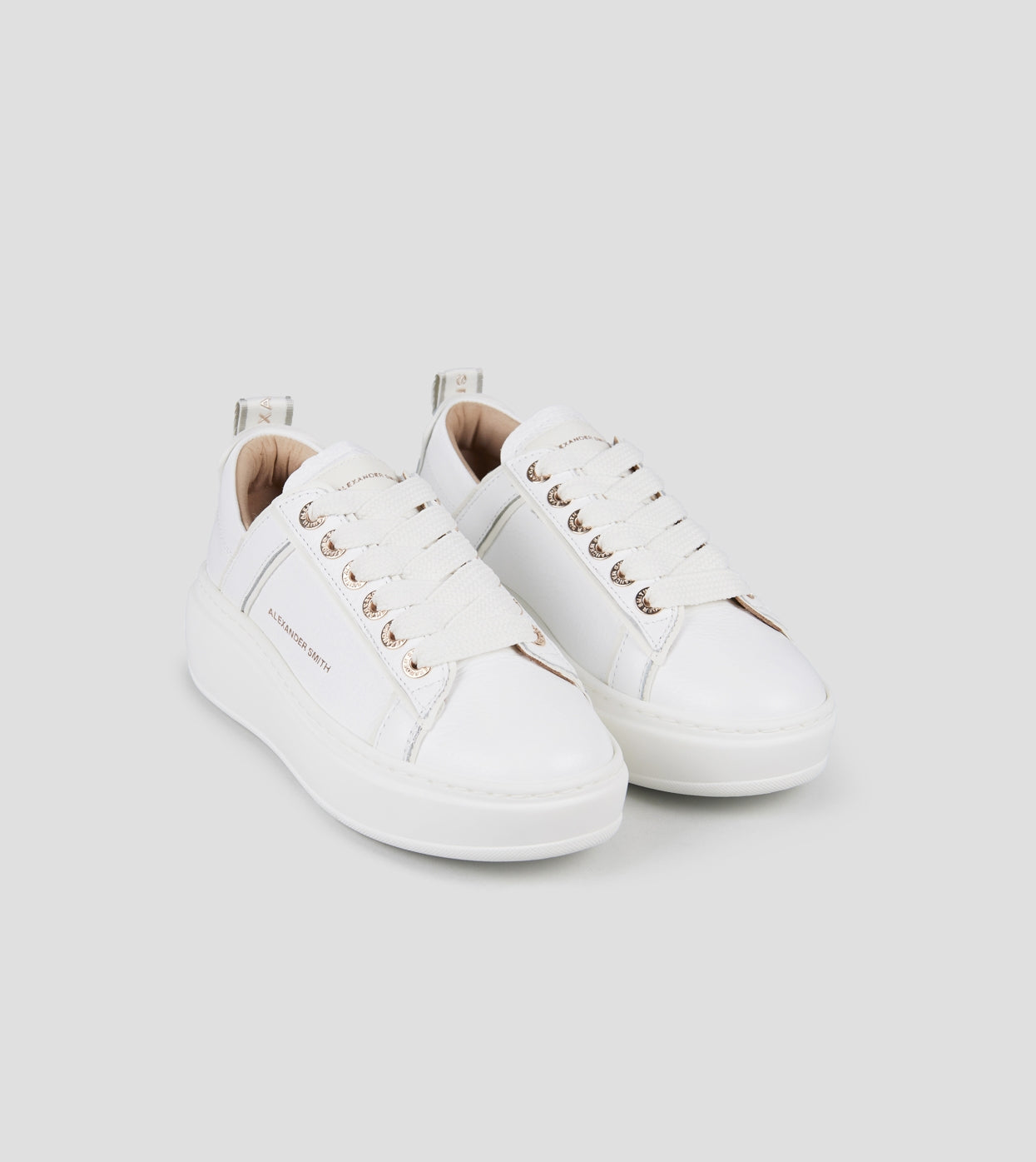 Wembley Alta Donna in pelle bottalata bianca Alexander Smith