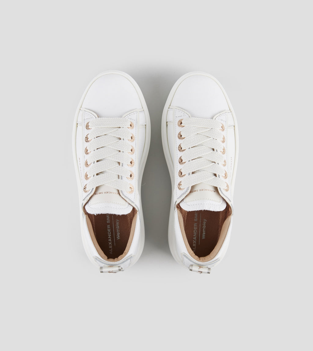 Wembley Alta Donna in pelle bottalata bianca Alexander Smith