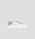 Wembley Donna in pelle bianca e tallone azzurro con strass Alexander Smith