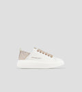 Wembley Donna in pelle bianca e tallone beige con strass Alexander Smith