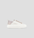 Wembley Donna in pelle liscia bianca e tallone rosa con strass Alexander Smith