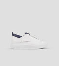 Wembley Uomo in pelle bianca e dettagli in pelle saffiano blu Alexander Smith