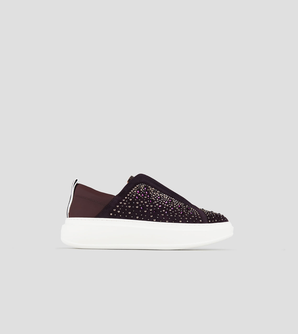Wembley Slip-on Donna in camoscio bordeaux full strass Alexander Smith