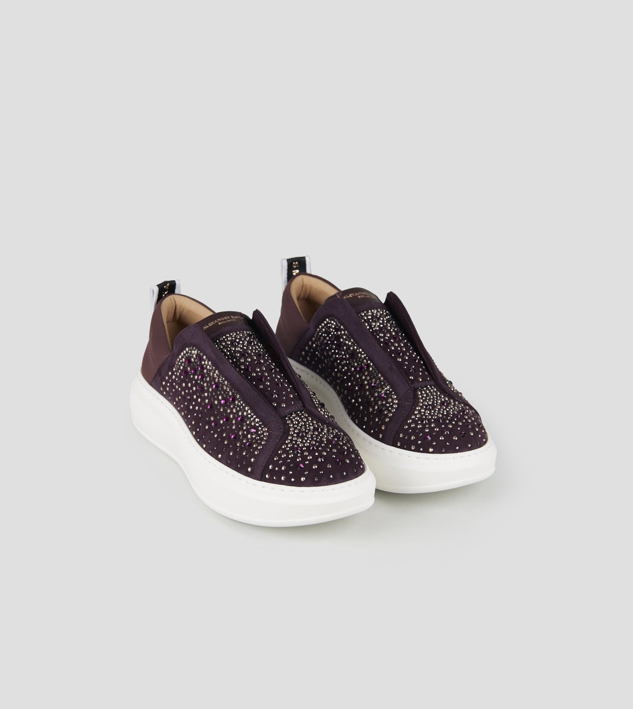 Wembley Slip-on Donna in camoscio bordeaux full strass Alexander Smith