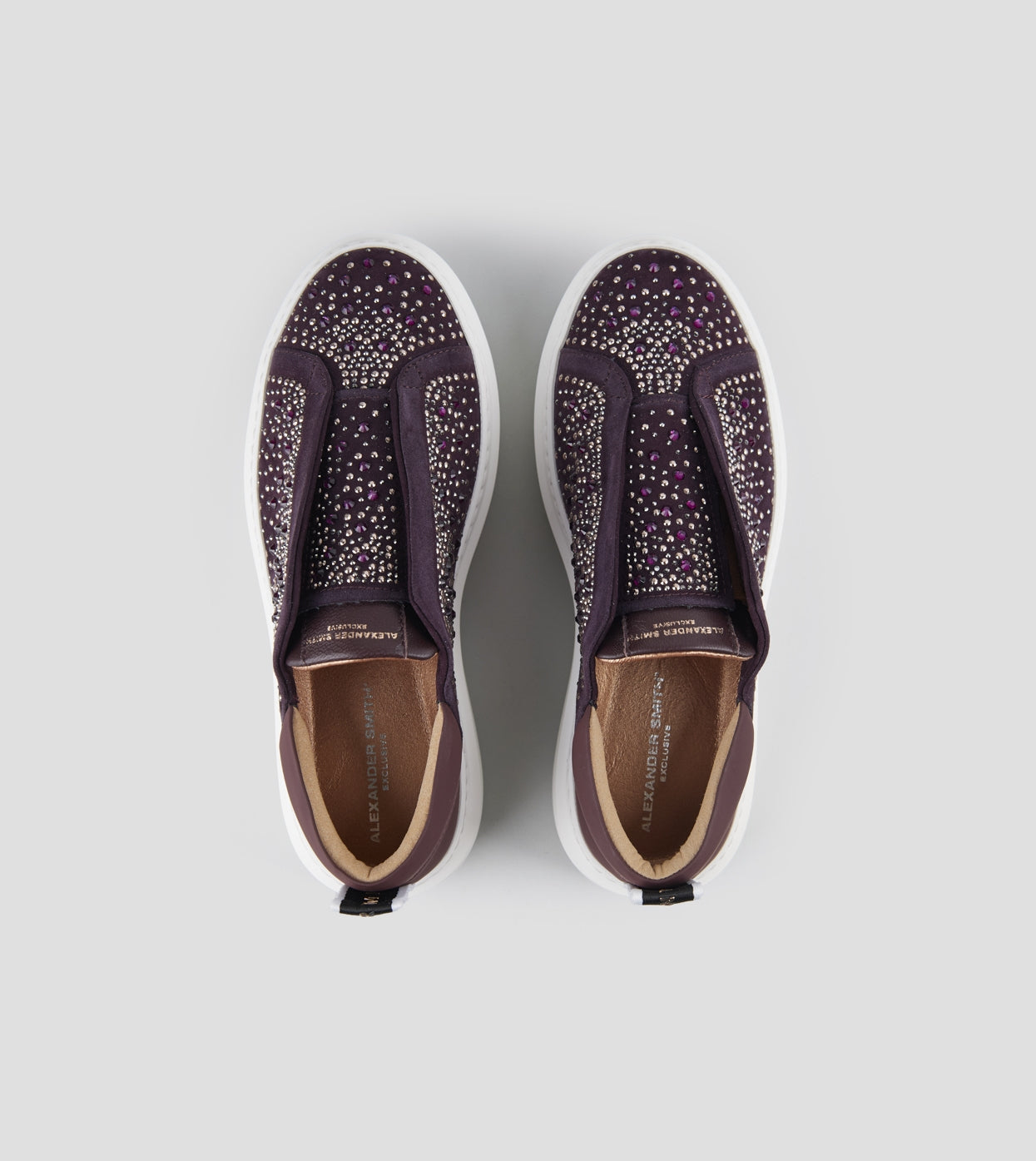 Wembley Slip-on Donna in camoscio bordeaux full strass Alexander Smith