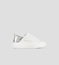 Wembley Slip-on Donna in pelle bianca e tallone in laminato argento Alexander Smith