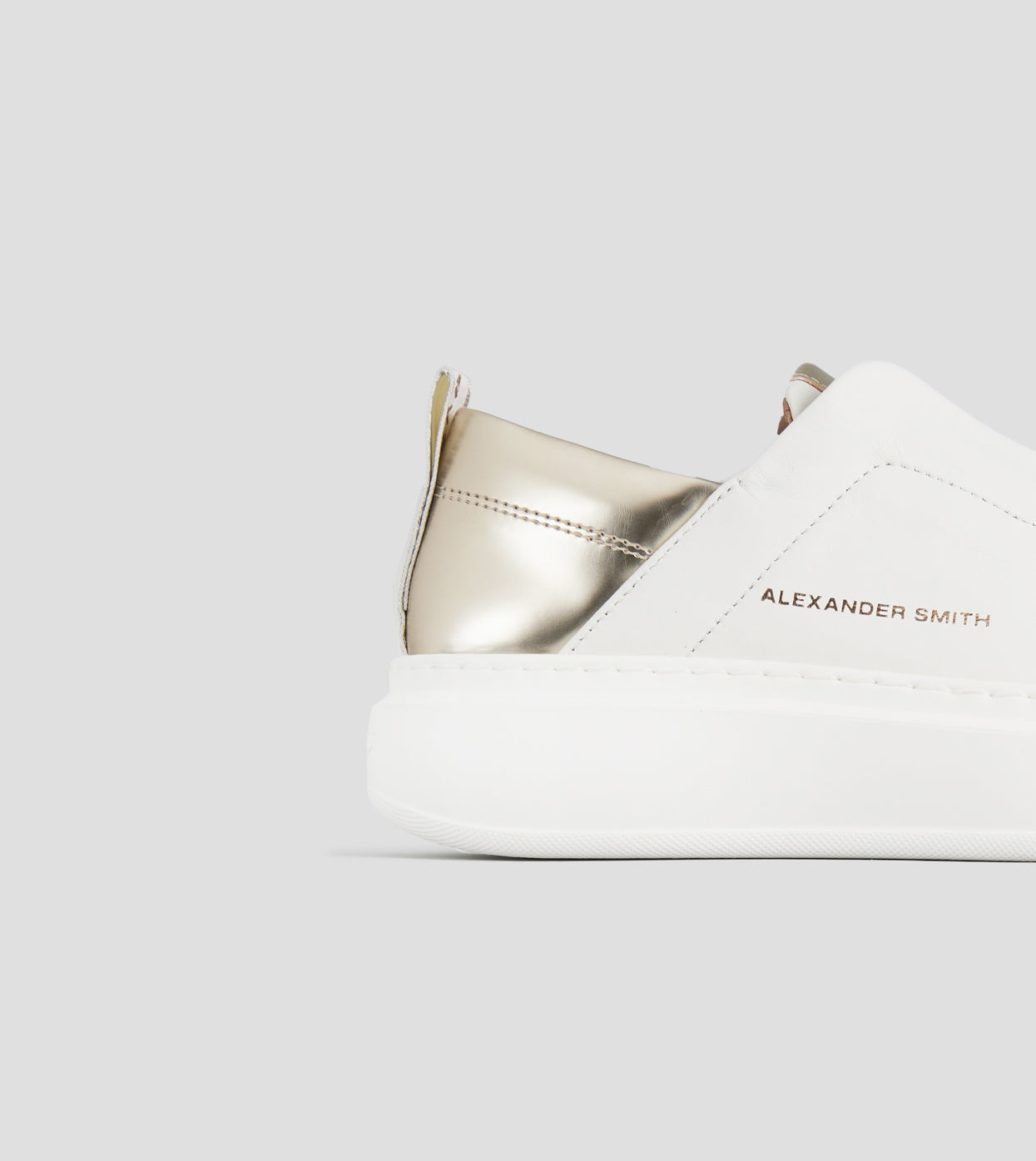Wembley Slip-on Donna in pelle bianca e tallone in laminato oro Alexander Smith