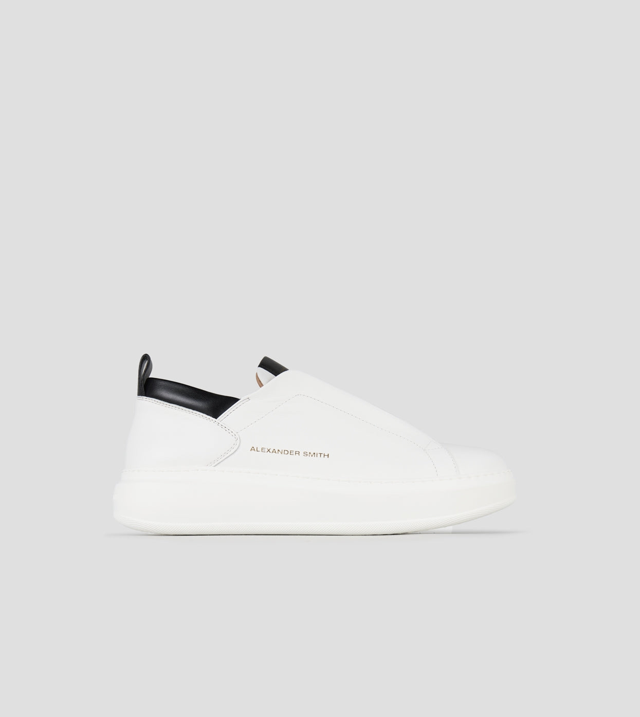 Wembley Slip-on Uomo in nappa bianca e dettagli neri Alexander Smith