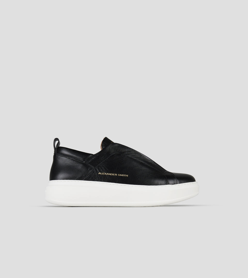Wembley Slip-on Uomo in nappa bianca e dettagli neri Alexander Smith