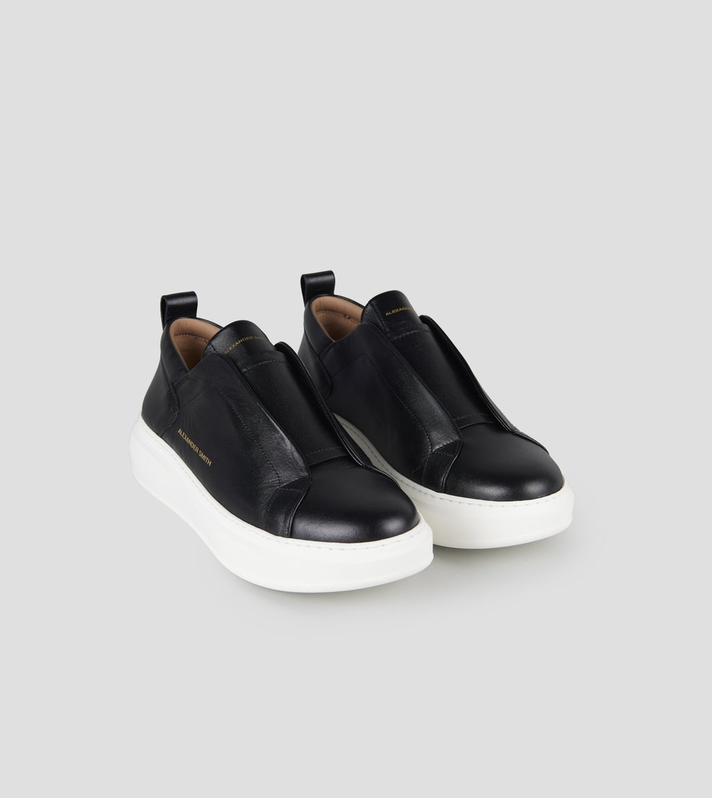 Wembley Slip-on Uomo in nappa bianca e dettagli neri Alexander Smith