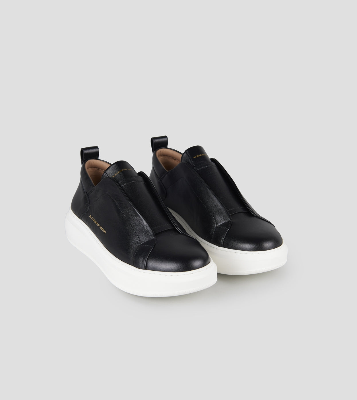 Wembley Slip-on Uomo in nappa bianca e dettagli neri Alexander Smith