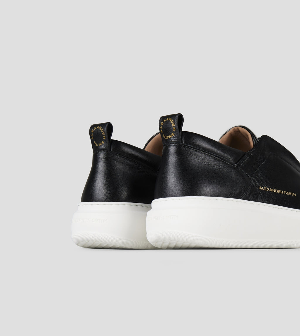 Wembley Slip-on Uomo in nappa bianca e dettagli neri Alexander Smith