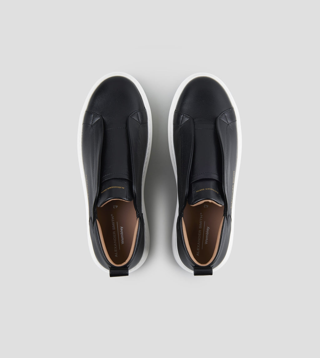 Wembley Slip-on Uomo in nappa bianca e dettagli neri Alexander Smith