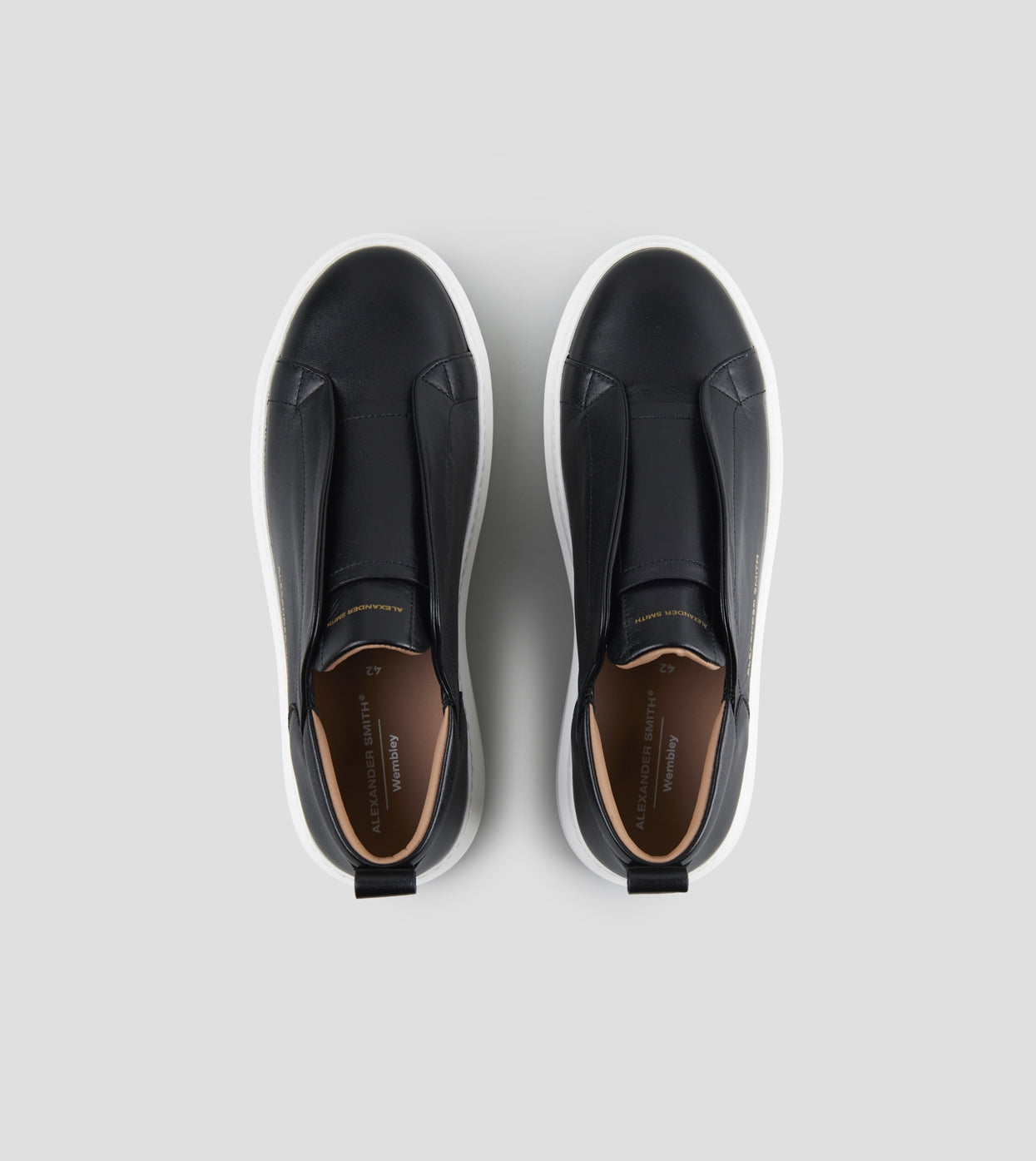 Wembley Slip-on Uomo in nappa bianca e dettagli neri Alexander Smith