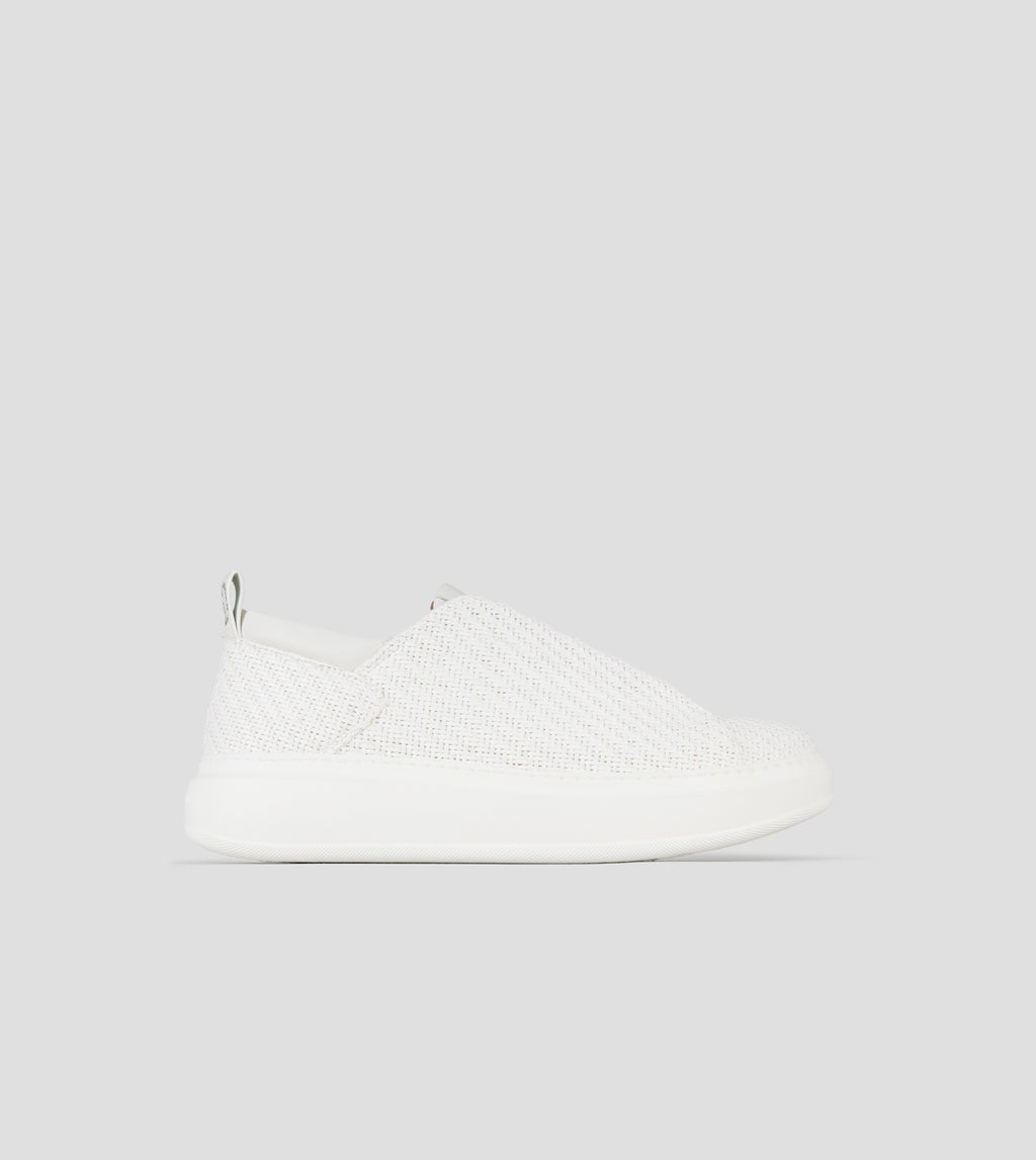 Wembley Slip-on Uomo in pelle intrecciata bianca Alexander Smith