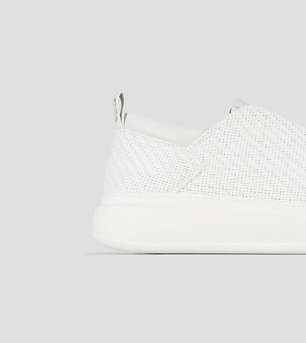 Wembley Slip-on Uomo in pelle intrecciata bianca Alexander Smith