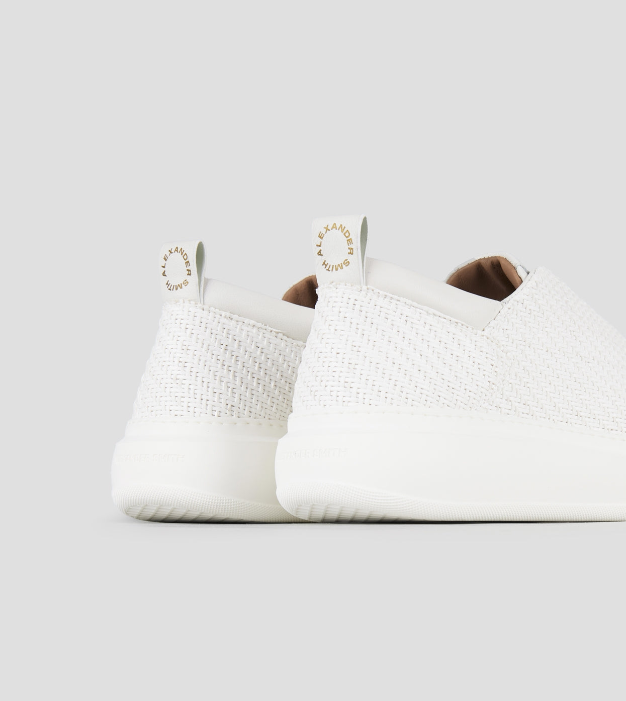 Wembley Slip-on Uomo in pelle intrecciata bianca Alexander Smith