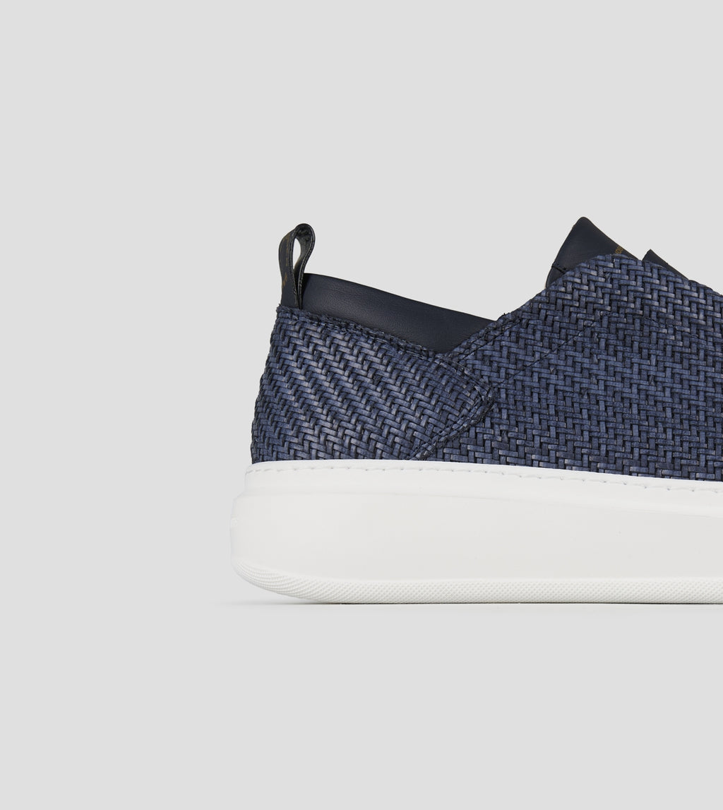 Wembley Slip-on Uomo in pelle intrecciata blu Alexander Smith