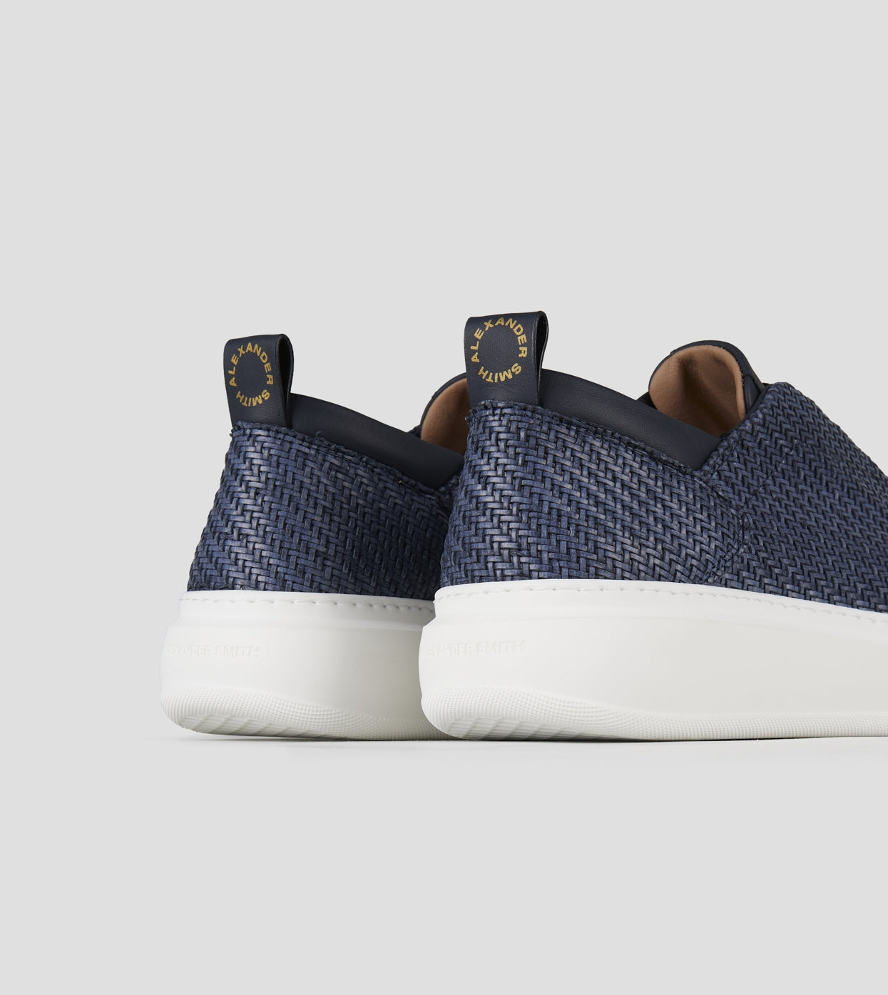 Wembley Slip-on Uomo in pelle intrecciata blu Alexander Smith