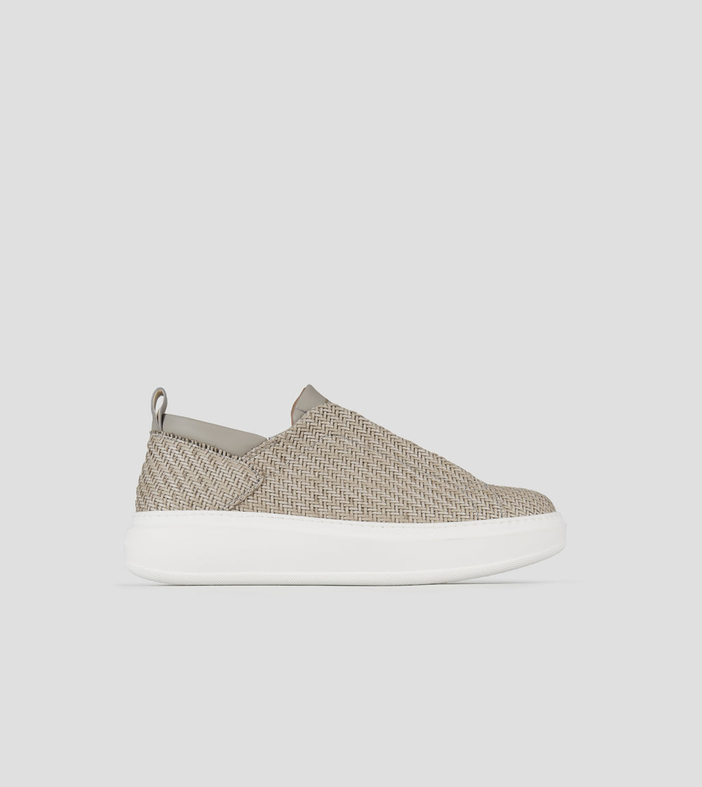 Wembley Slip-on Uomo in pelle intrecciata grigia  Alexander Smith
