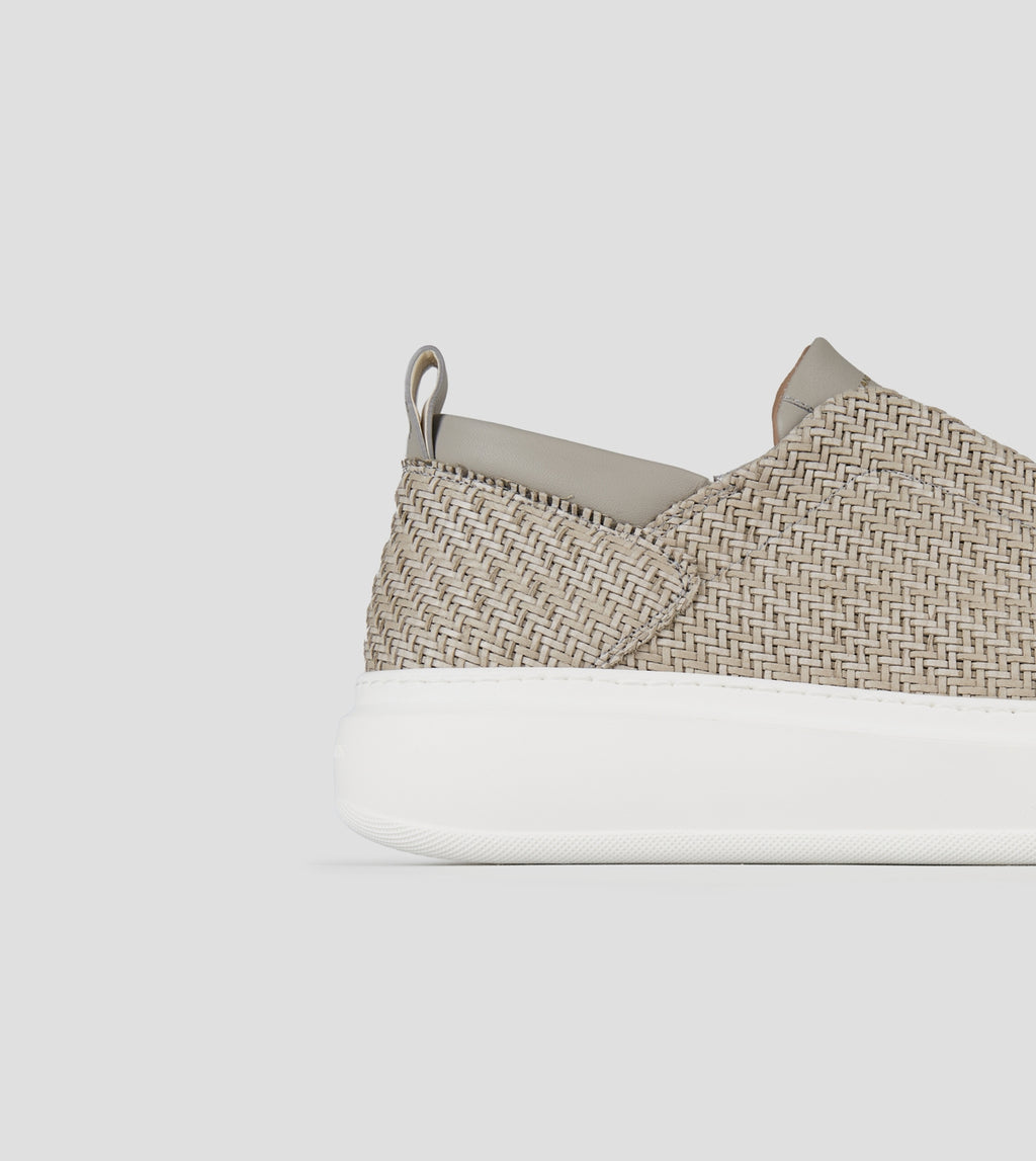 Wembley Slip-on Uomo in pelle intrecciata grigia  Alexander Smith
