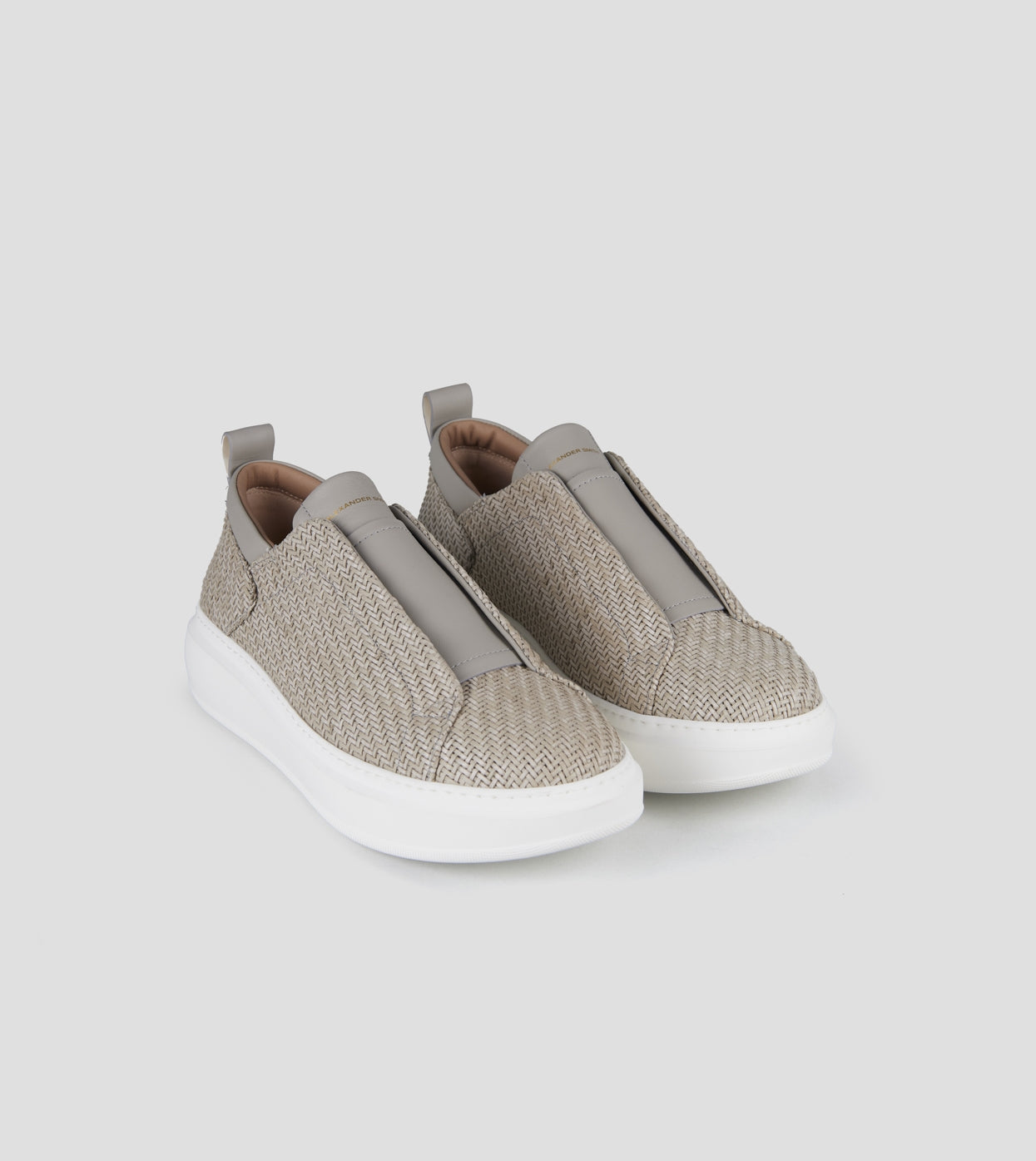 Wembley Slip-on Uomo in pelle intrecciata grigia  Alexander Smith