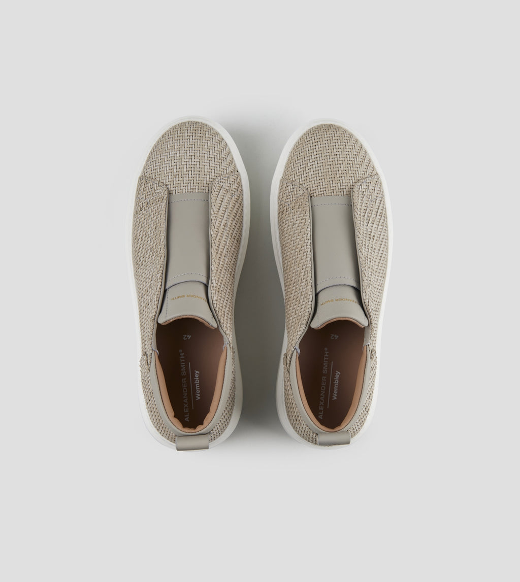 Wembley Slip-on Uomo in pelle intrecciata grigia  Alexander Smith