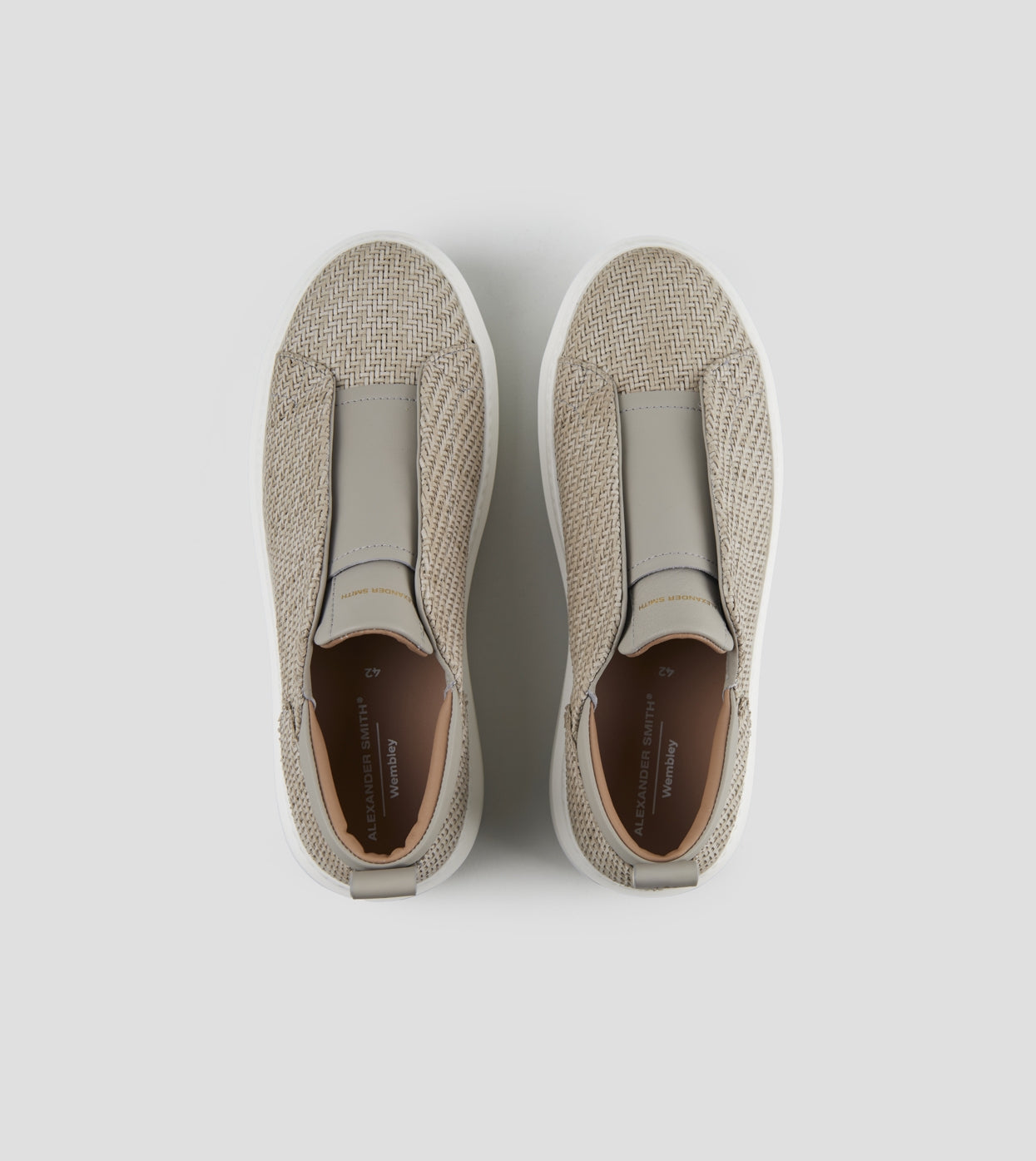 Wembley Slip-on Uomo in pelle intrecciata grigia  Alexander Smith