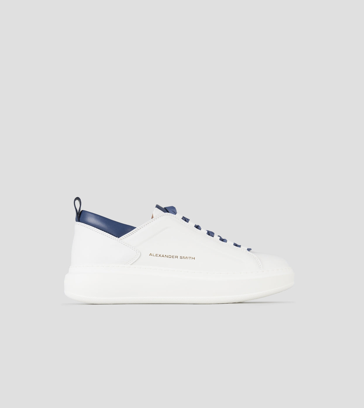 Wembley Uomo Alta Frequenza in nappa bianca e dettagli blu Alexander Smith